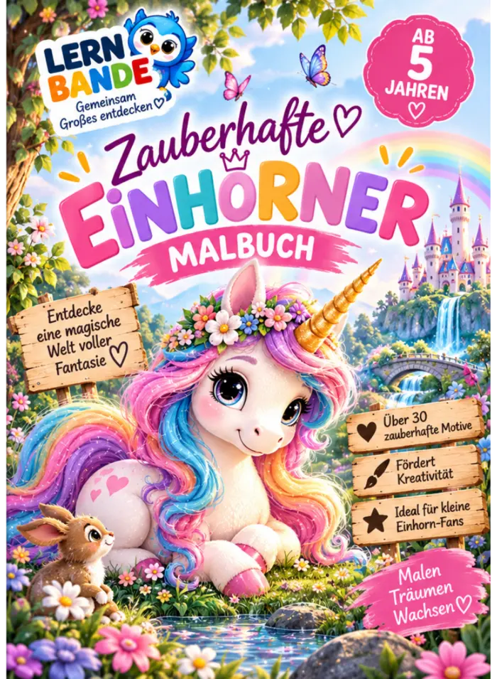 Zauberhafte Einhörner – Malbuch